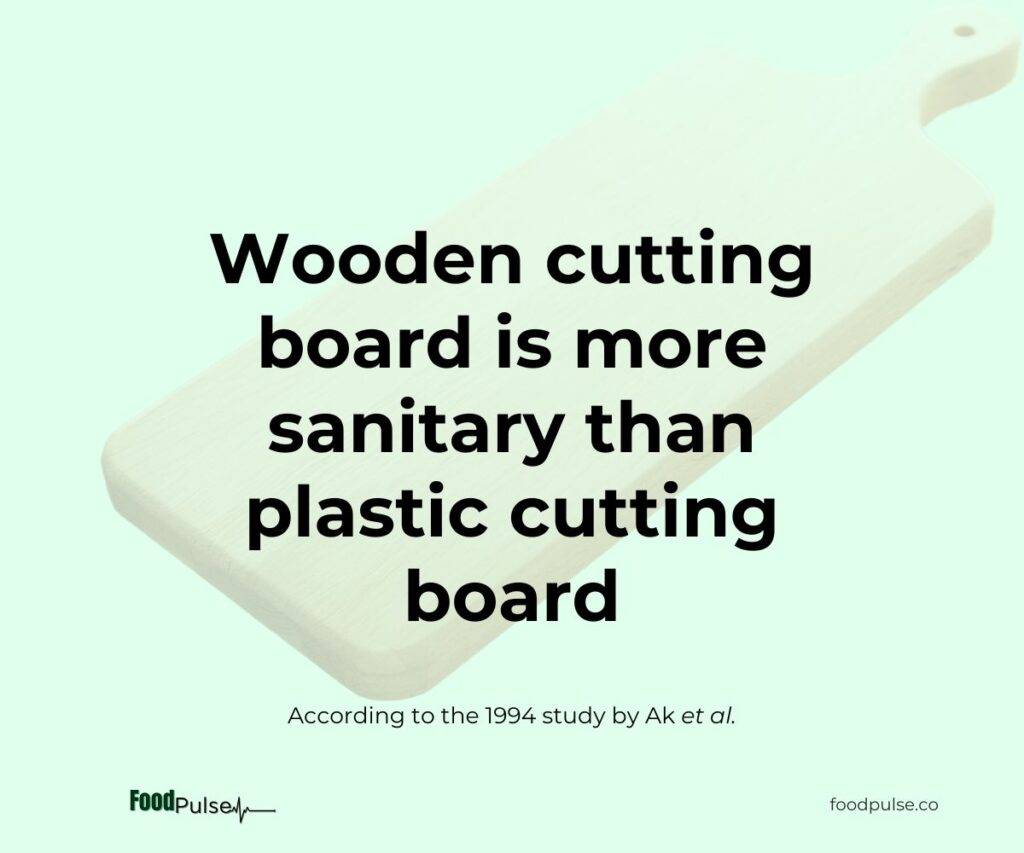 wooden cutting board more sanitary than plastic cutting board