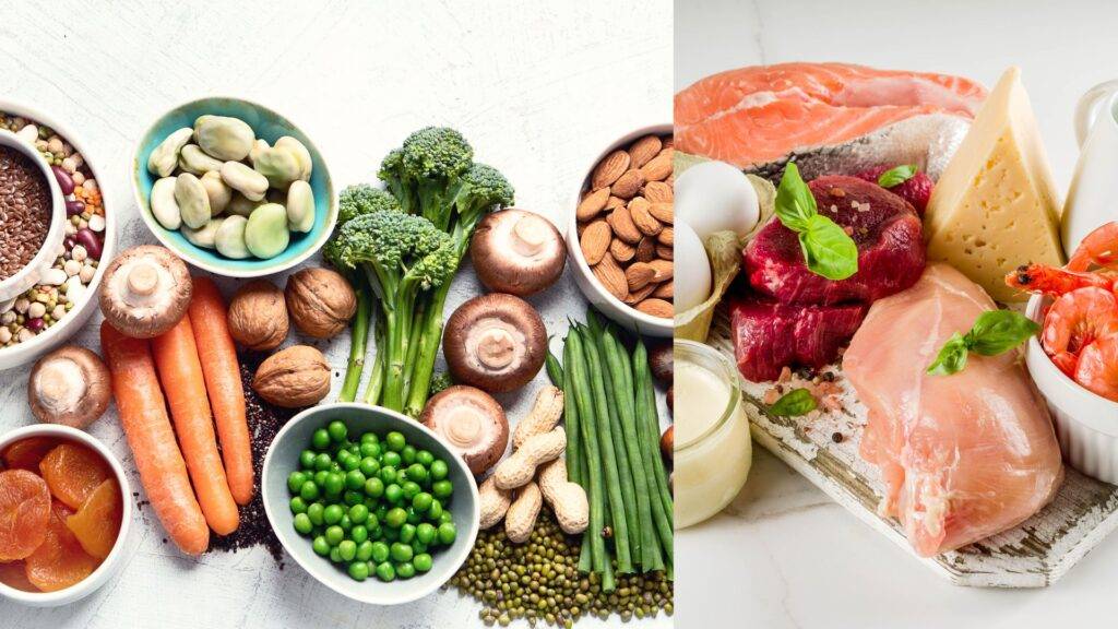 Balanced eating includes both plant and animal foods